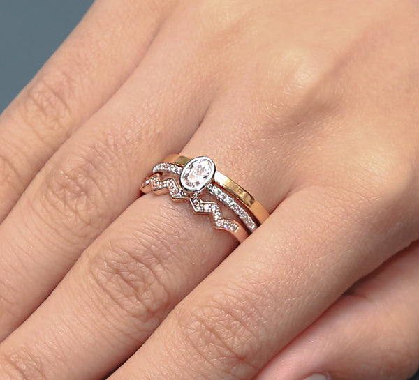 Stylish Stone Couple Ring