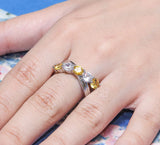 Crossing Stones Pave Ring