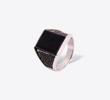 Exotic Black Stone Sterling Silver Ring