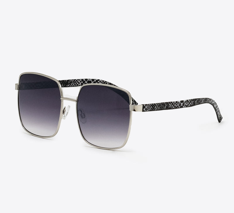 Extra Sunnies In Snake Print - Silver - Women