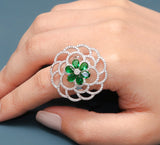 Green Stone Adjustable Ring