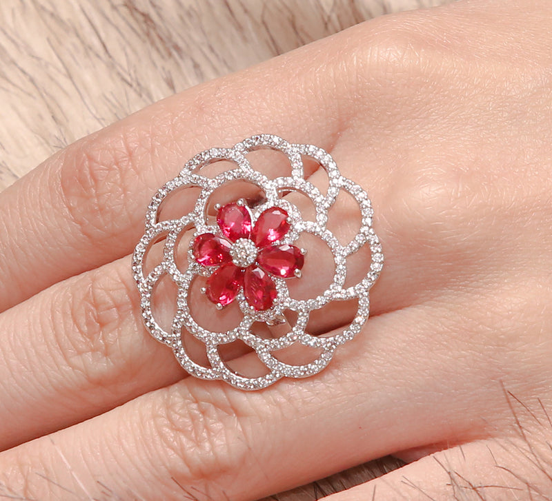 Pink Stone Adjustable Ring
