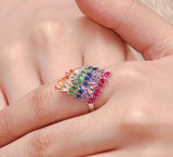 Multicolour Pave Ring