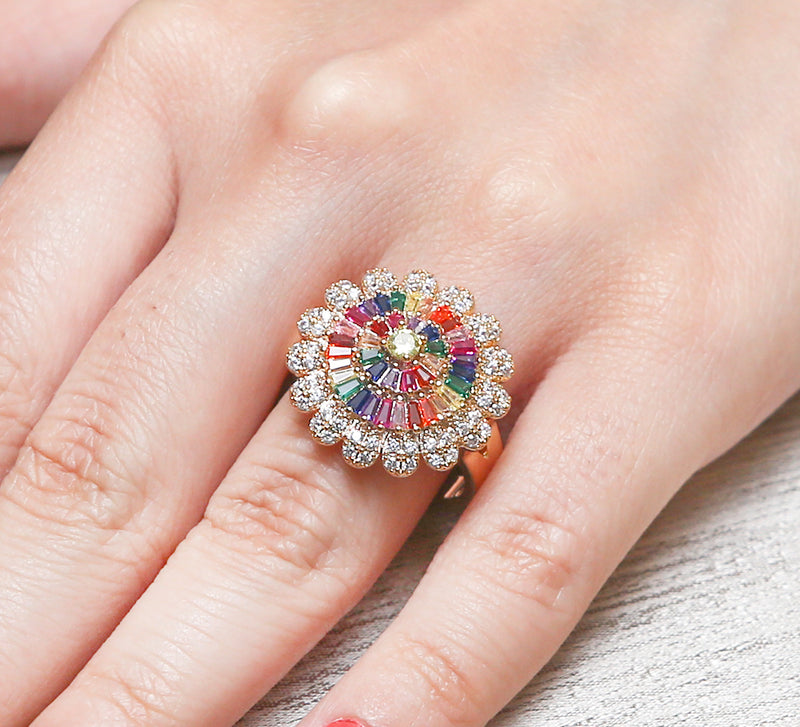 Prismatic Pave Ring
