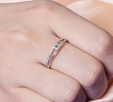 Simple Sparkling Band Sterling Silver Ring