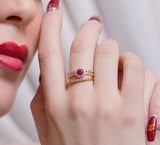 Round Fuscia Stackable Ring