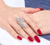 Silver Leaves Pave Ring - Mahroze