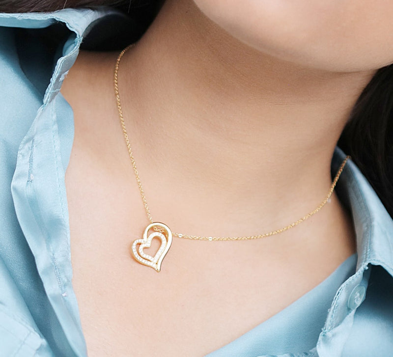 Gleaming Open Heart Necklace