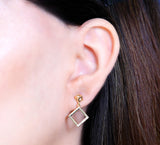 Halo Squared Drop Earrings – Golden