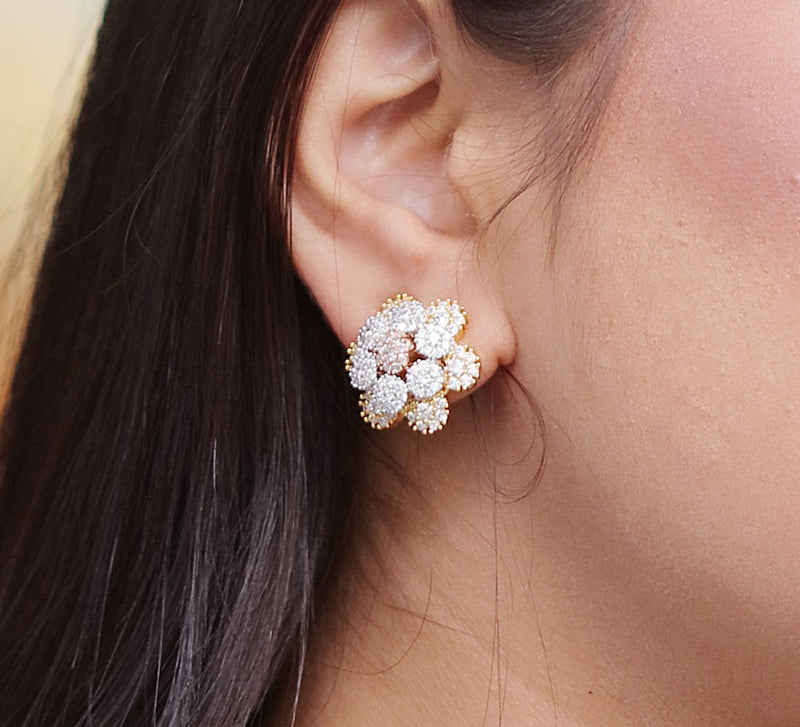 Freehand Flower Stud Earrings