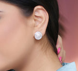 Clear Double Halo Stud Earrings