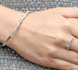 Silver Cuff Bracelet With Free Ring