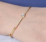 Sparkling Heart - Golden Cuff Bracelet