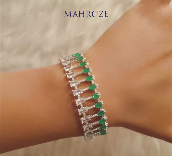 Emerald Seas Adjustable Bracelet with Ring - New Arrivals