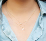 Letter A Initial Layered Pendant - Golden
