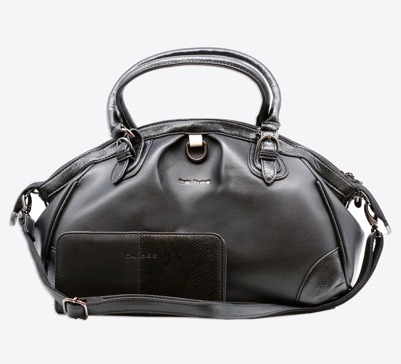 Black Satchel Bag With Wallet