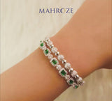 Emerald Quadratic Bracelet with Ring
