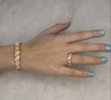 Luscious Leavy Bracelet with Ring - Golden