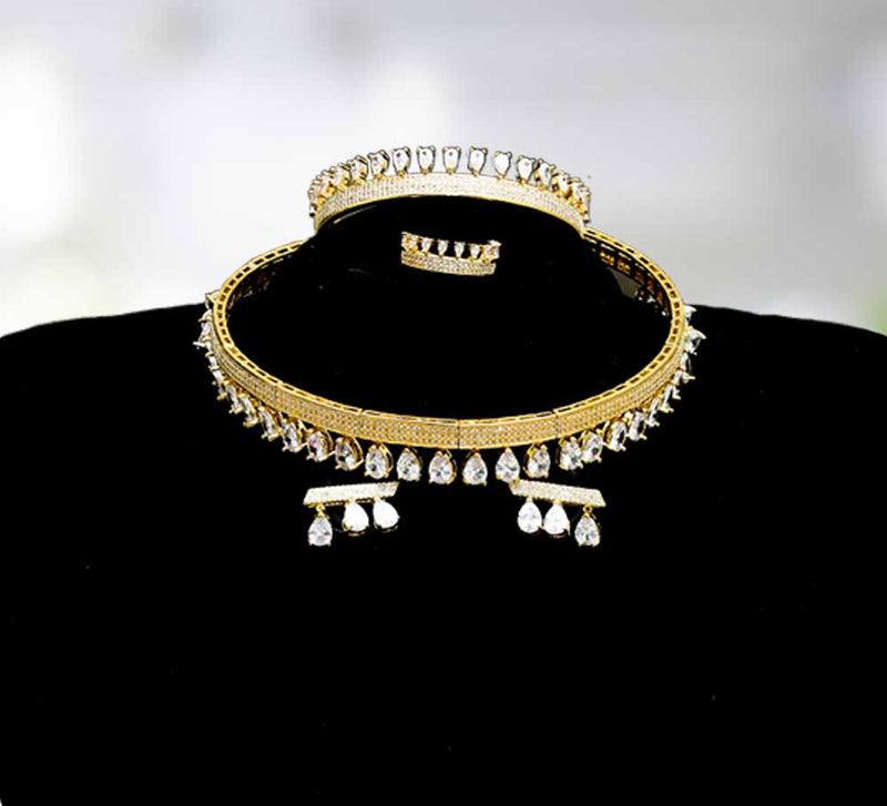 Golden Water-Drop Necklace Set