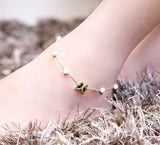 Perlee Butterfly Sparkling Anklet - 26 CM