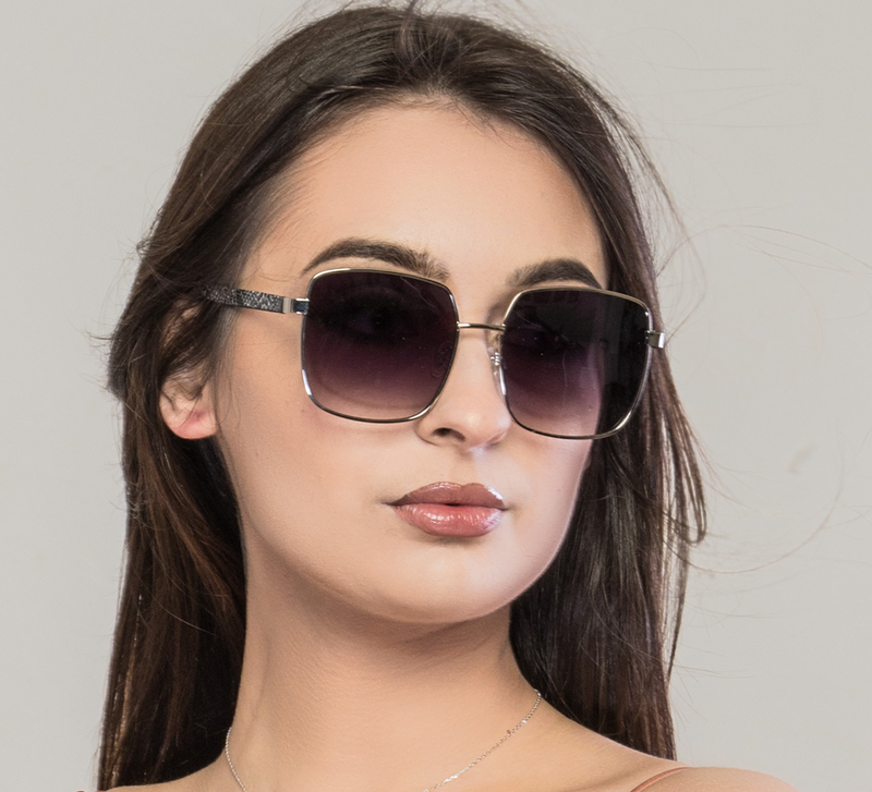 Extra Sunnies In Snake Print - Silver - Women