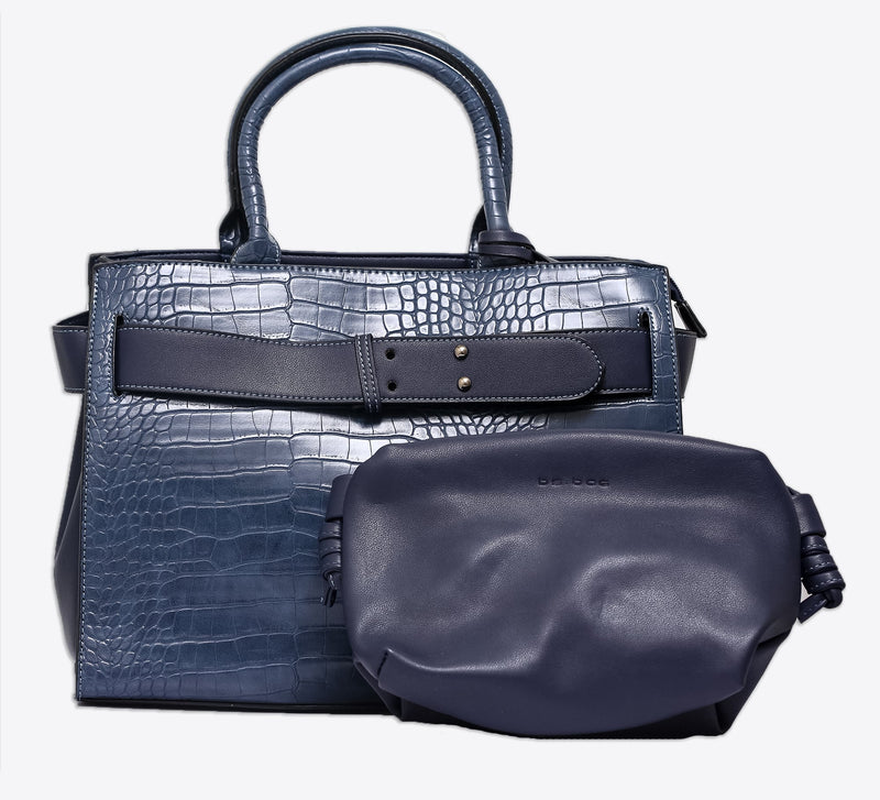 Sophisticated Blue Hand Bag with Pouch - Mahroze