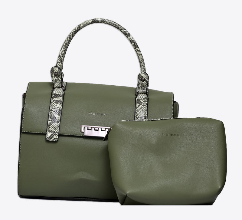 Green Wendler Handbag with Pouch - Mahroze