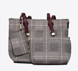 Deep Purple Wrapped Check Bag with Pouch