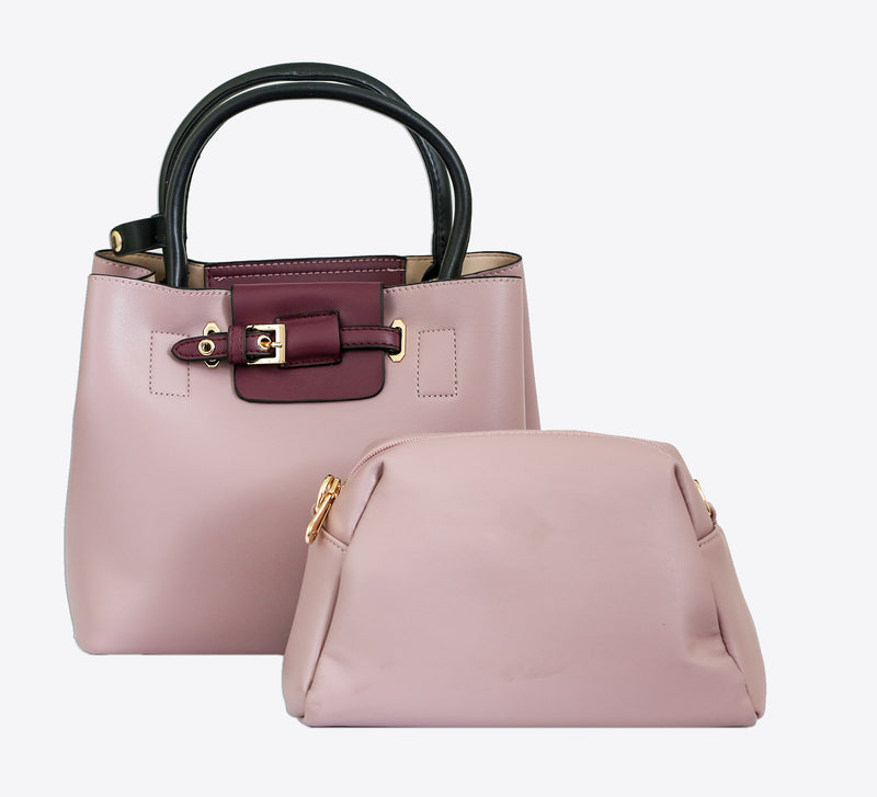 Smooth Purple Handbag with Pouch - Mahroze