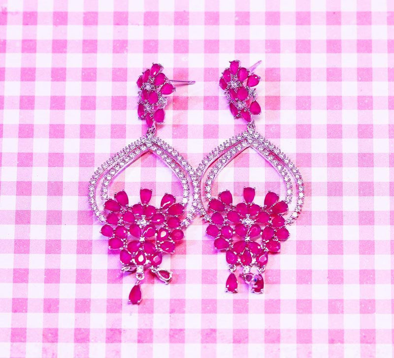 Buy Pink Stones Wedding Earring Online in Pakistan