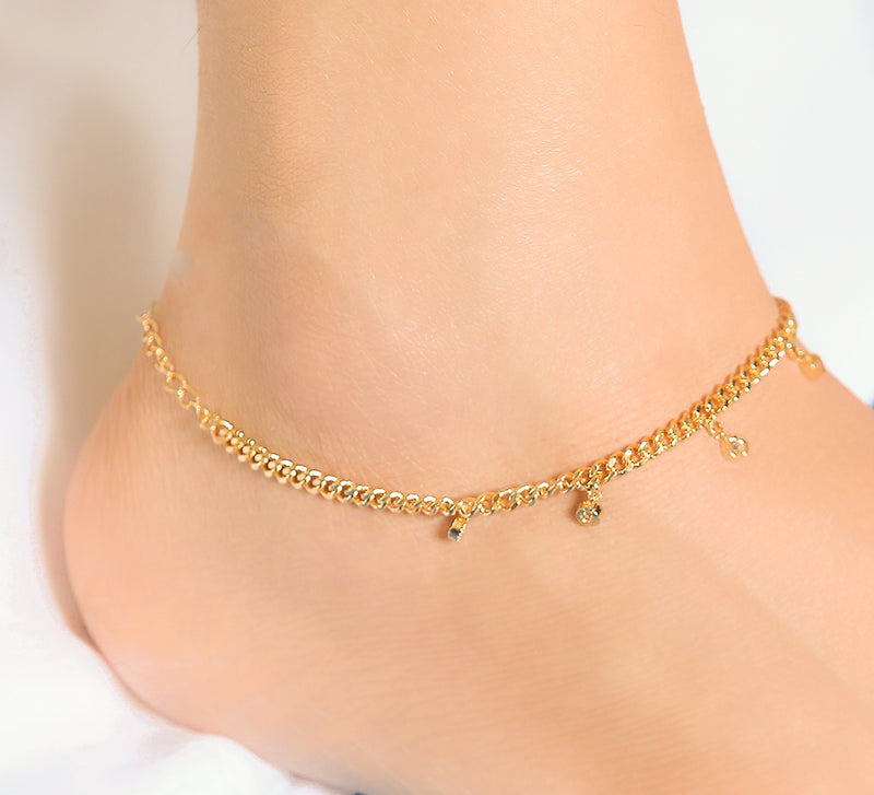 Twisted Chain Anklet - 17.6 cm