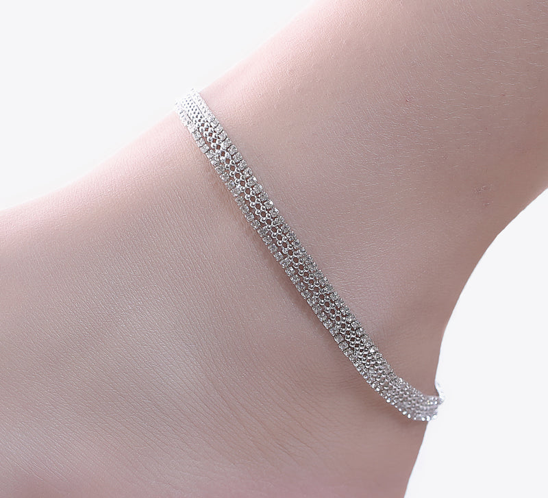 Intricate Silver Anklet - 25 cm