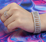 City Light Adjustable Bracelet with Ring – Silver