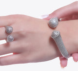 Silver Adjustable Bracelet With Ring