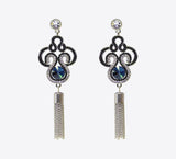 Silver with Black design and Bluestone Earring Online in Pakistan