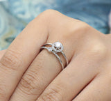 Solitaire Couple Ring – Silver
