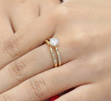 Solitaire Wishbone Couple Ring