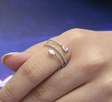 Droplet Adjustable Ring – Silver