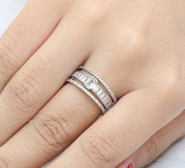 Glistening Cocktail Ring – Silver