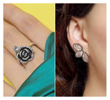 Floral Ring & Stud Earring