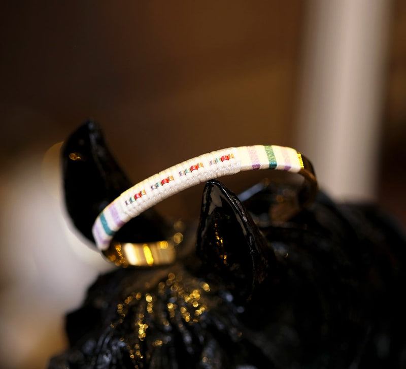 Rainbow Golden Hinged Adjustable Bracelet