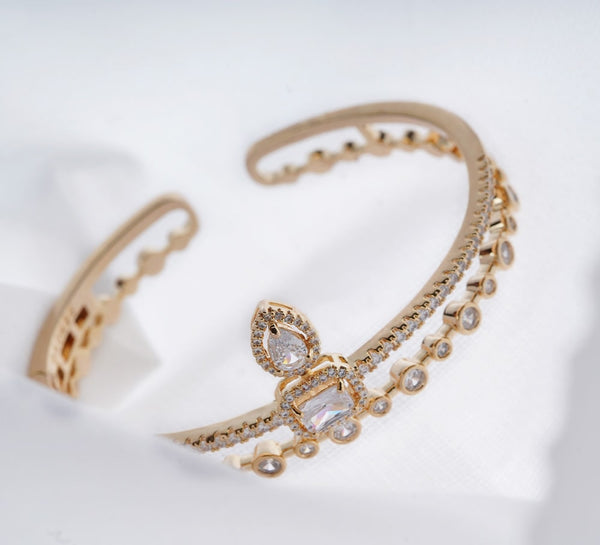 MARQUISE WREATH GOLDEN BRACELET WITH RING